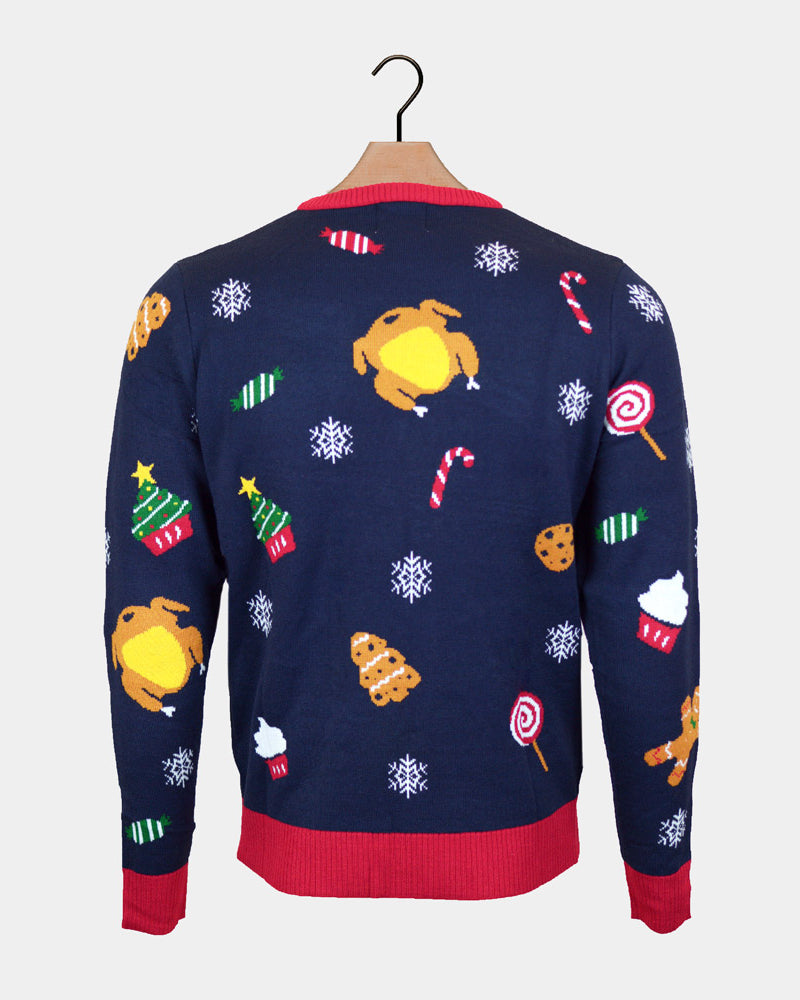 Christmas Food LED light-up Christmas Jumper back