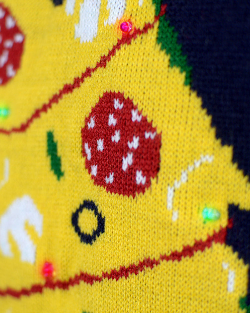 Christmas Food LED light-up Christmas Jumper detail 2