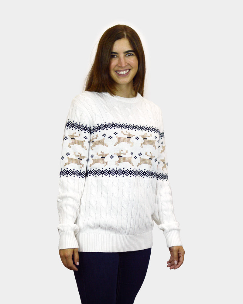 Alaska Classy White Christmas Jumper womens