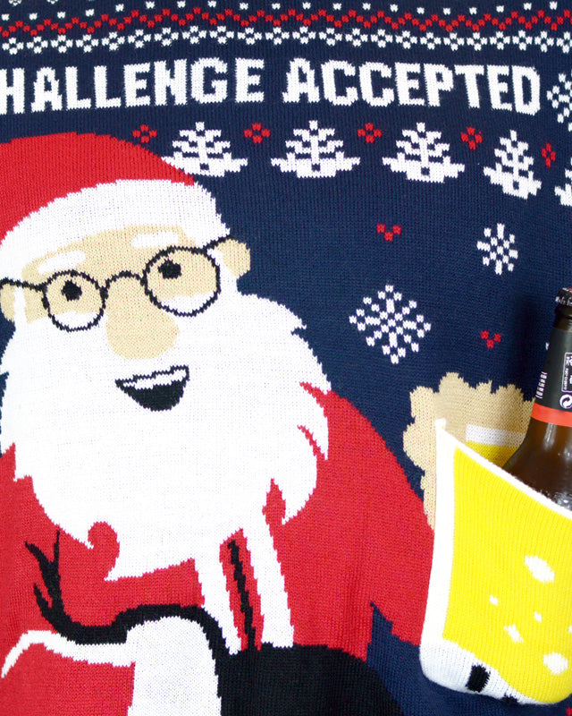 Christmas Jumper with Beer Pocket 3D detail