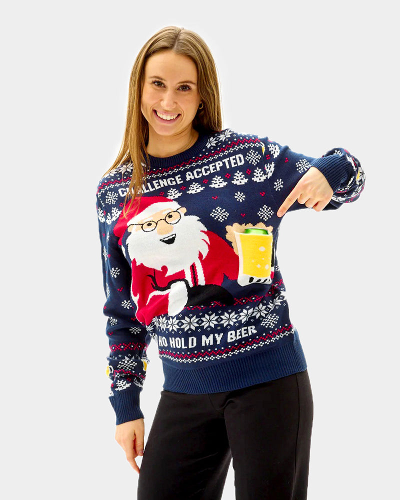 Christmas Jumper with Beer Pocket 3D womens