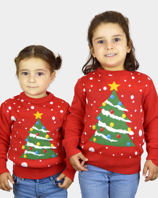 Christmas Tree Red Girls Christmas Jumper