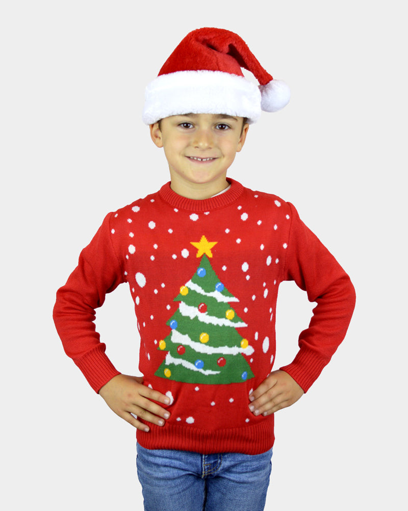 Christmas Tree Red Boys Christmas Jumper