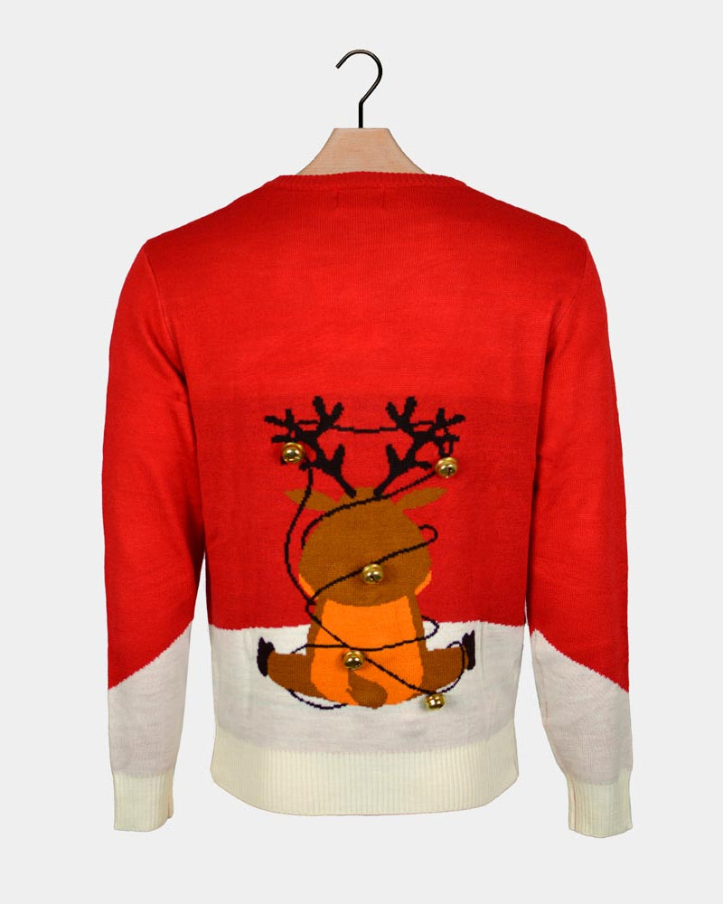 Red 3D Women's Jingle Bells Suck Christmas Jumper back