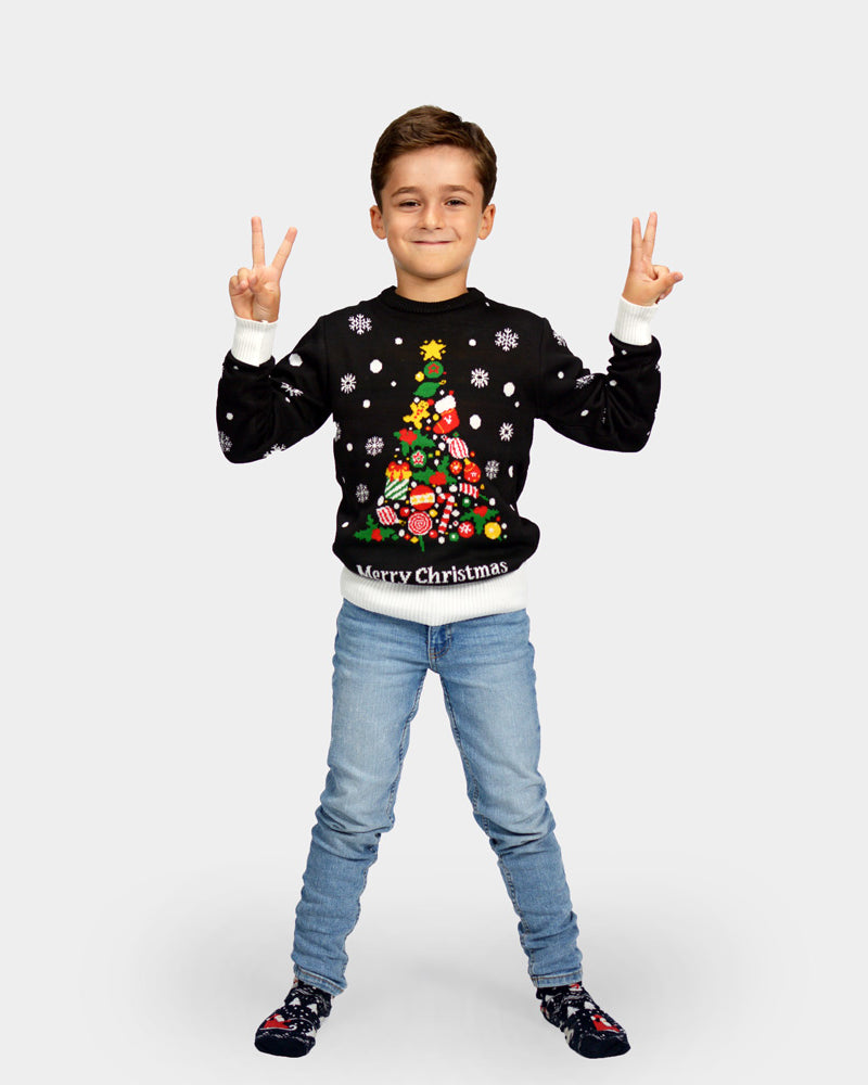 Merry Christmas Boys and Girls Black Christmas Jumper