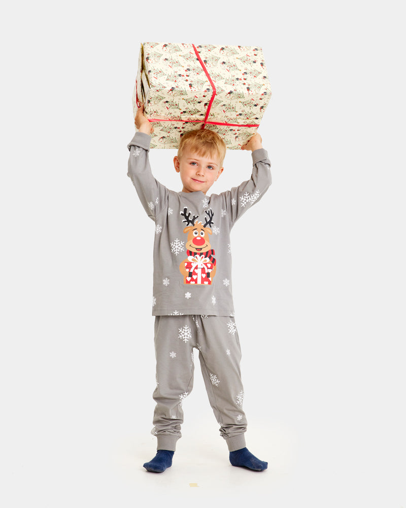Grey Christmas Pyjama for Children with Rudolph the Reindeer Boys