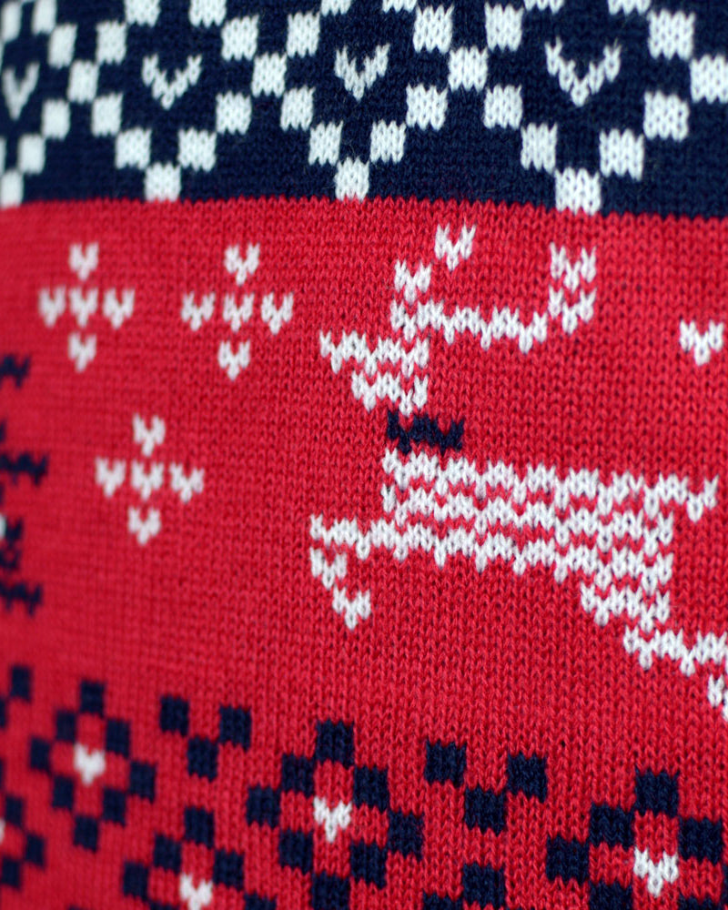 Canada Red Boys and Girls Christmas Jumper detail