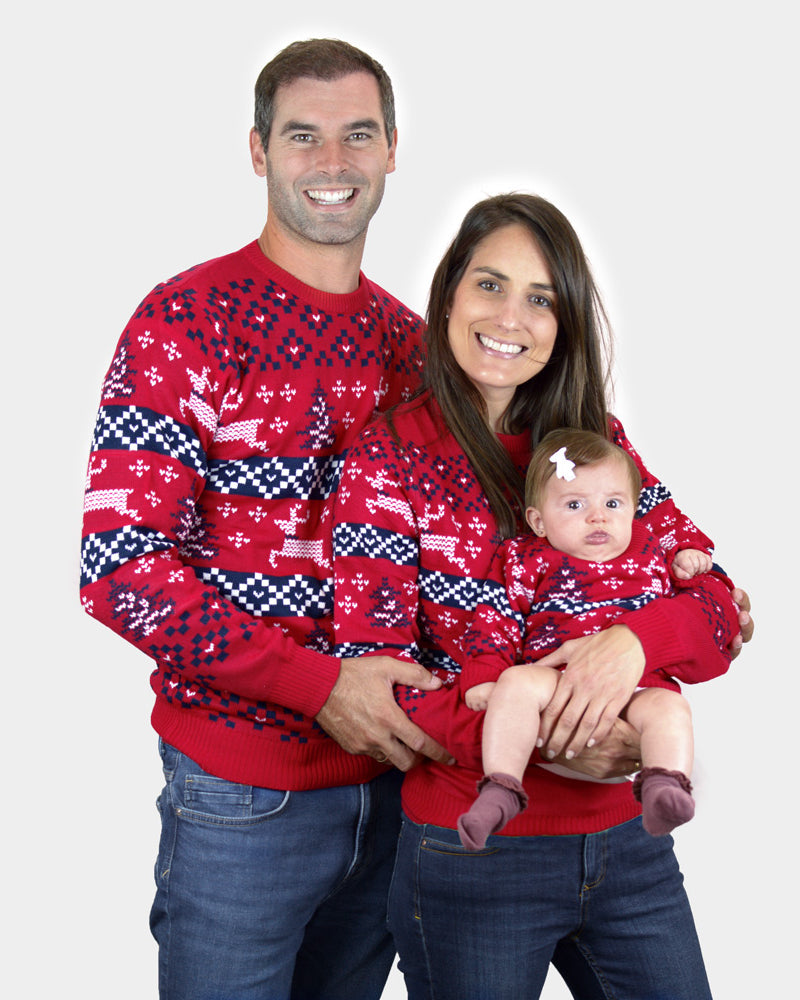 Canada Red Boys and Girls Christmas Jumper family
