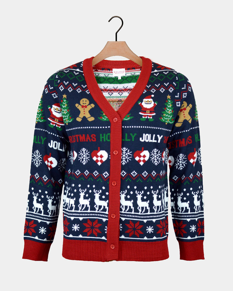 Cardigan Couples Blue and Red Christmas Jumper