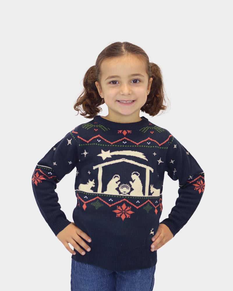 Children's Christmas Jumper Nativity Girl