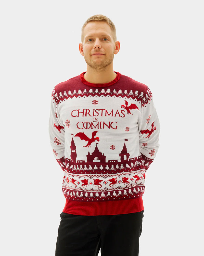 mens "Christmas is Coming" Couple's Christmas Jumper
