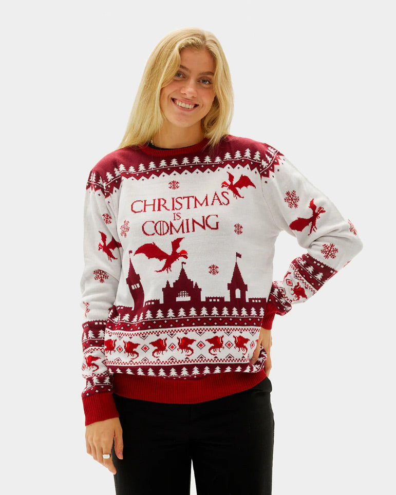 "Christmas is Coming" Couple's Christmas Jumper womens