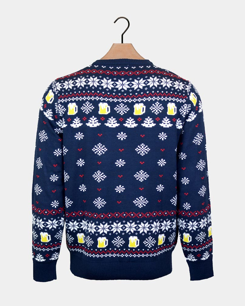 Beer Pocket 3D Couple's Christmas Jumper