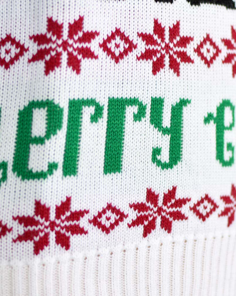 Christmas Jumper with Santa and Rudolph Light Blue