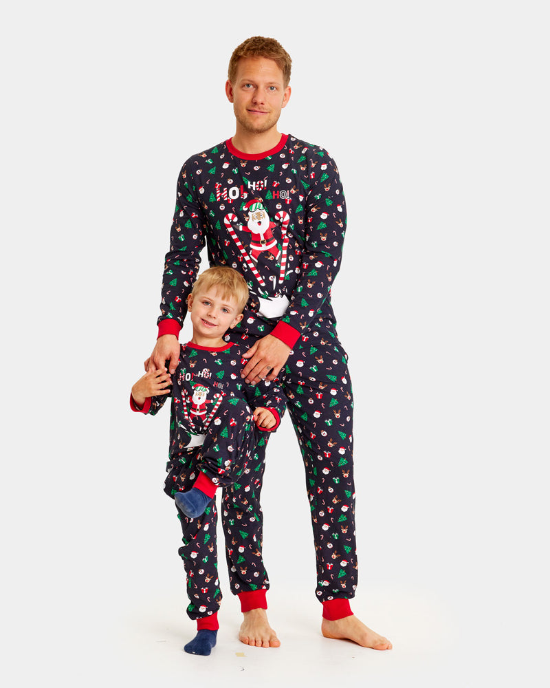 Christmas Pyjama for Family with Skiing Santa
