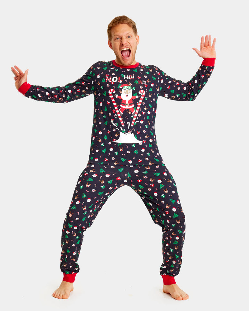 Christmas Pyjama for Men with Skiing Santa