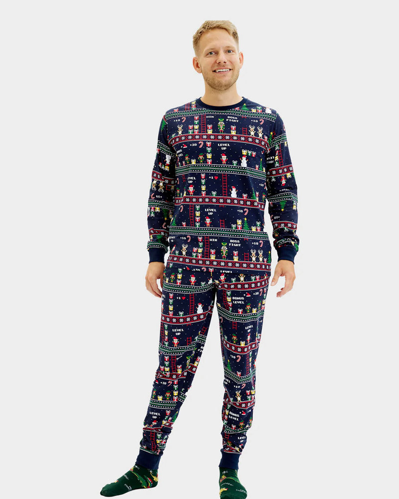 Christmas Pyjama for Men Vintage Gaming