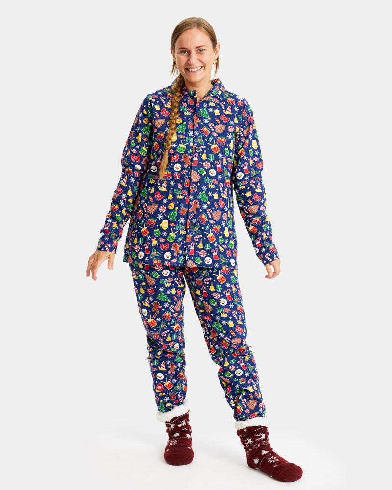 Christmas Dream Christmas Pyjama for Women Blue