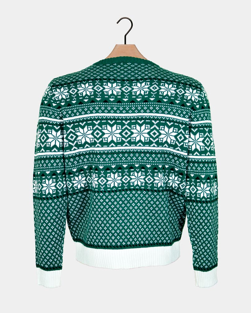 Couple's Christmas Jumper Classy Green and White