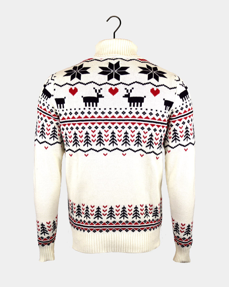 Classy Turtleneck Beige Organic Cotton Womens Christmas Jumper