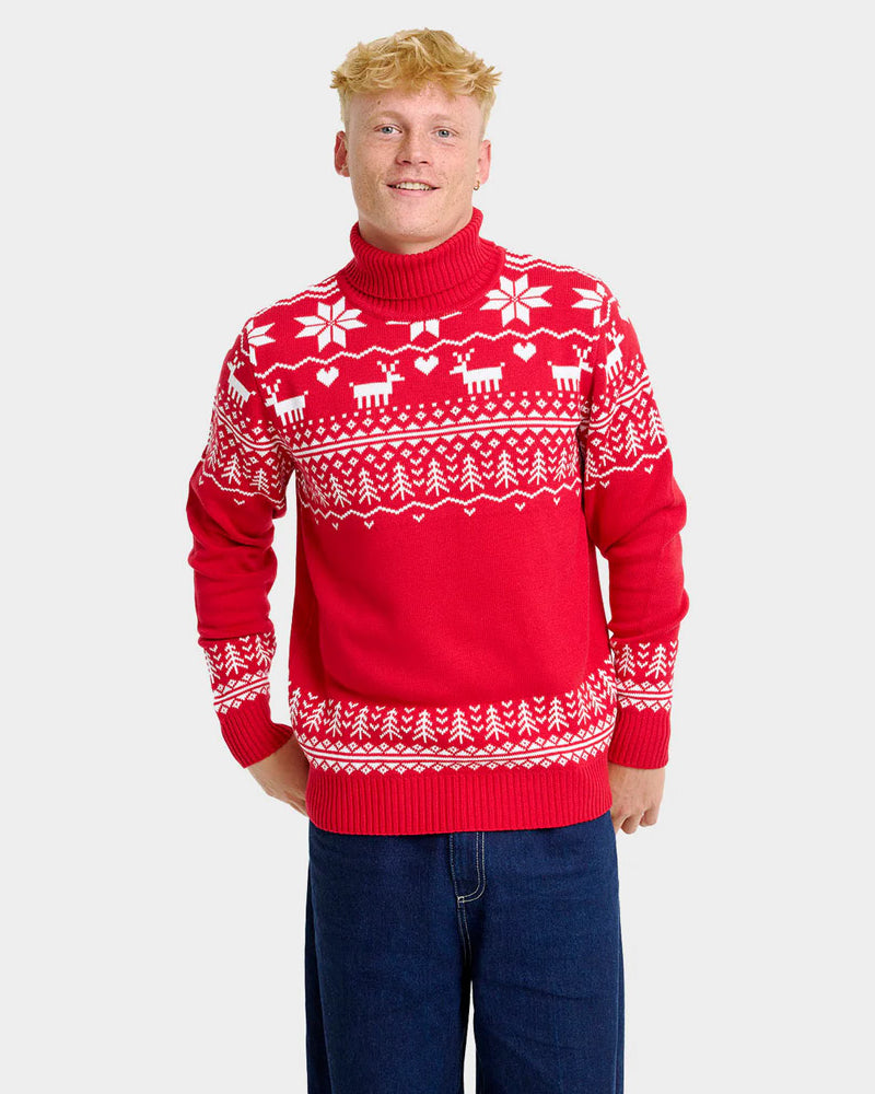 Classy Turtleneck Organic Cotton Mens Christmas Jumper Greenlandish