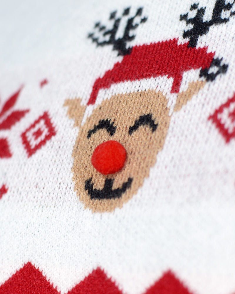 Couple Christmas Jumper Adorable Reindeer 3D