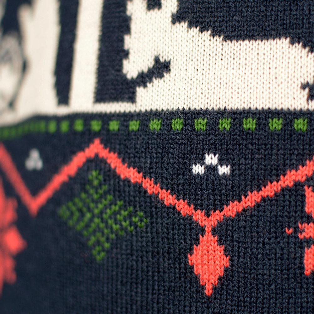 Couples Christmas Jumper Nativity Blue