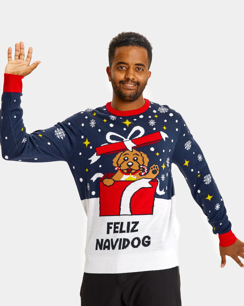 Couple's Christmas Jumper Feliz Navidog mens