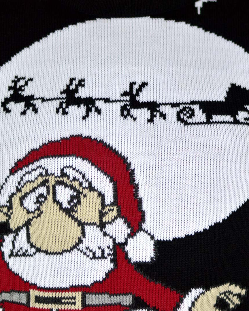 detail Couple's Christmas Jumper with Santa Downloading