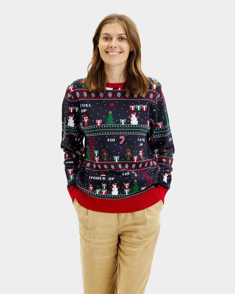 Couples Christmas Jumper Vintage Gaming Women