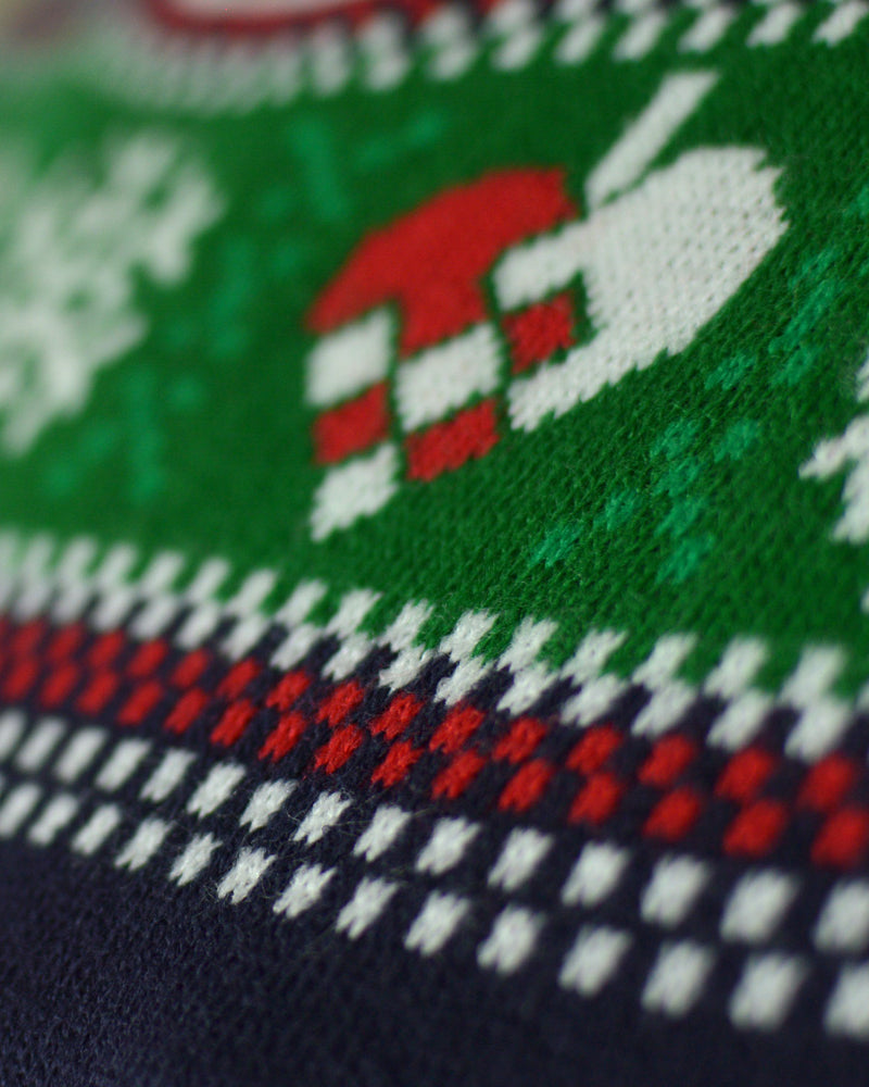 detail Blue LED light-up Men's Christmas Jumper with Christmas Tree