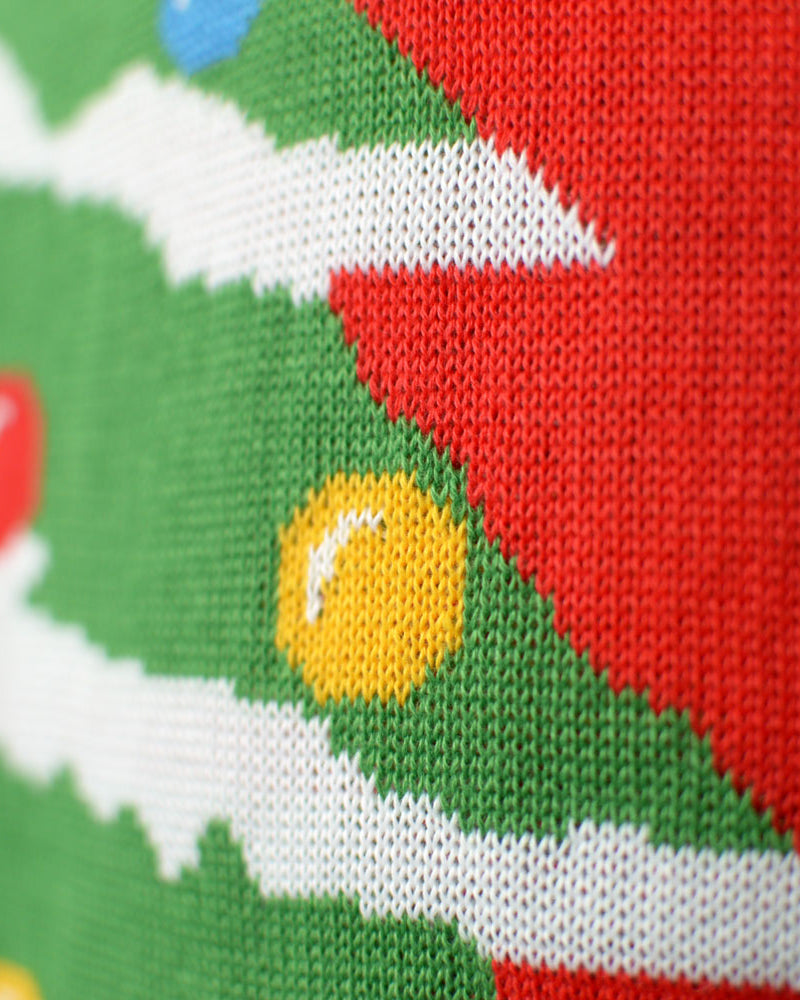 Christmas Tree Family Red Christmas Jumper detail