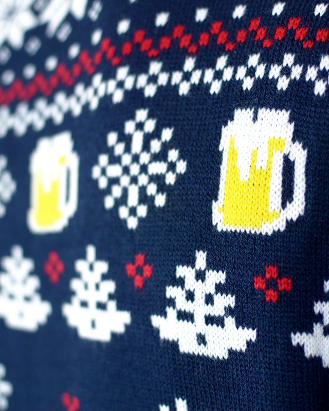detail Couple's Christmas Jumper with Beer Pocket 3D