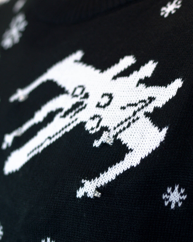 Join the Christmas Side LED light-up Men's Christmas Jumper detail
