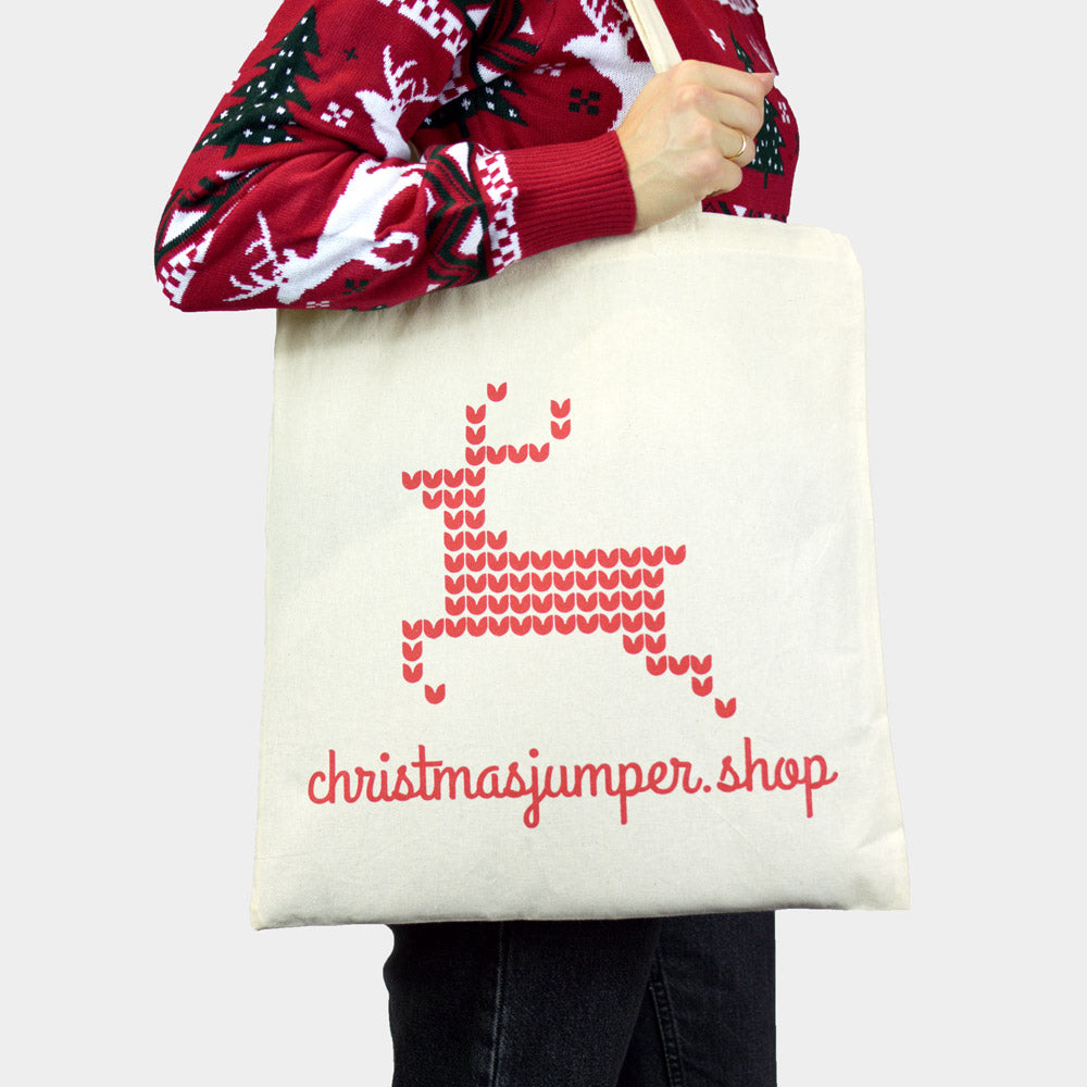 Eco-friendly Christmas Jumpers Natural Cotton Tote Bag 170g