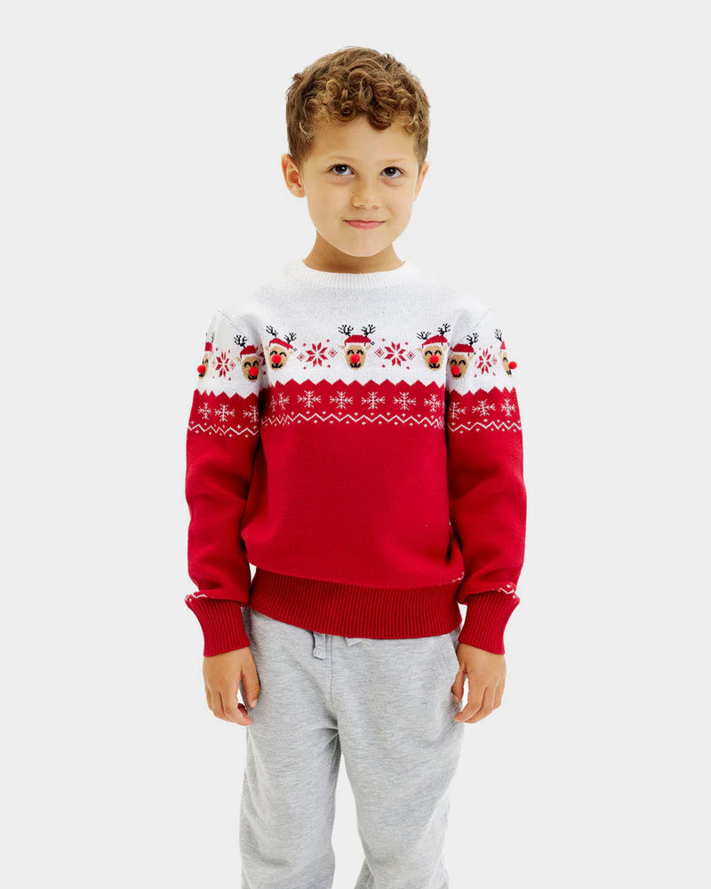 Family Christmas Jumper Adorable Reindeer Boy