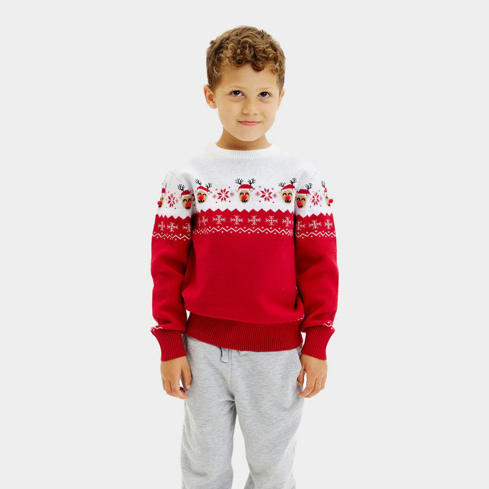 Family Christmas Jumper Adorable Reindeer Boy