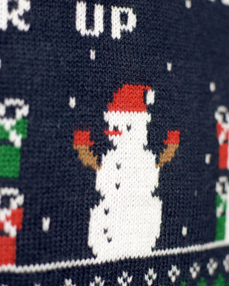 Family Christmas Jumper Vintage Gaming Snowman