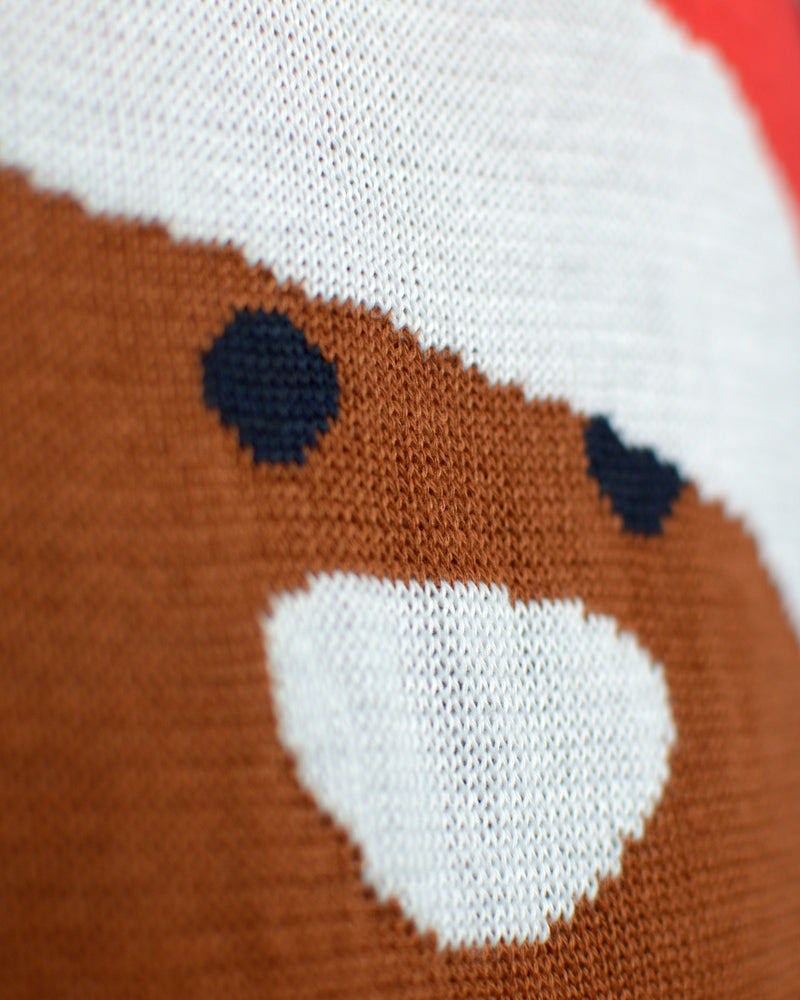 Detail Gingerbread Couple's Blue Christmas Jumper