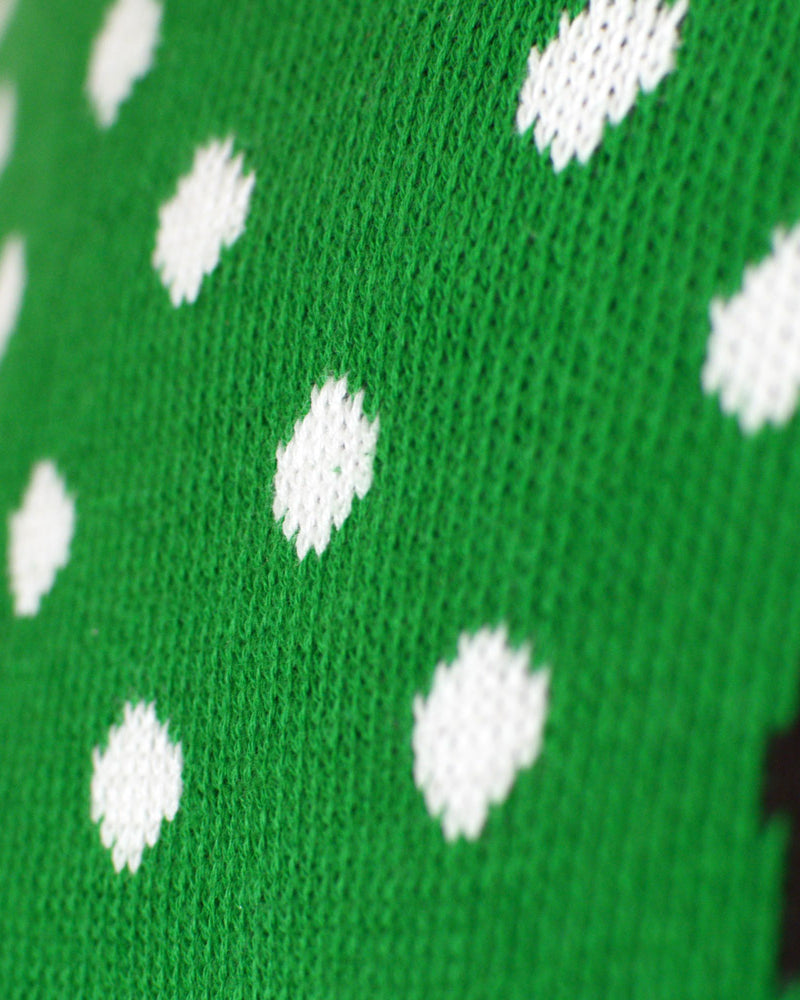 Green 3D Couples Reindeer with Santa's hat Christmas Jumper