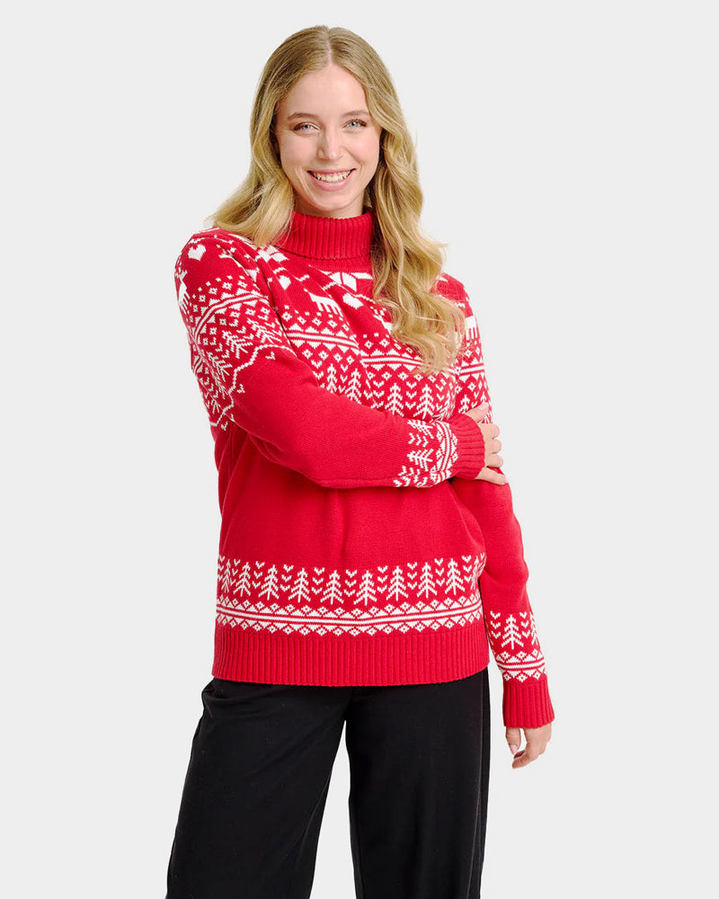 Classy Turtleneck Organic Cotton Womens Greenlandish Christmas Jumper