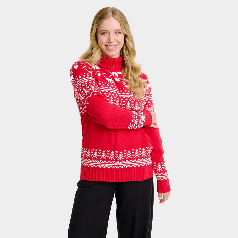 Classy Turtleneck Organic Cotton Womens Greenlandish Christmas Jumper