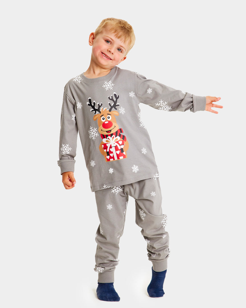 Grey Christmas Pyjama for Children with Rudolph the Reindeer