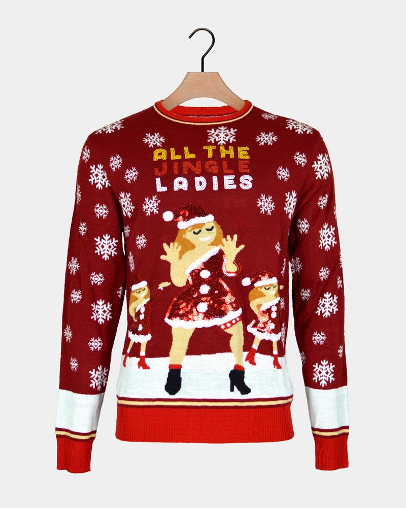 Jingle Ladies Men's Christmas Jumper with Sequins