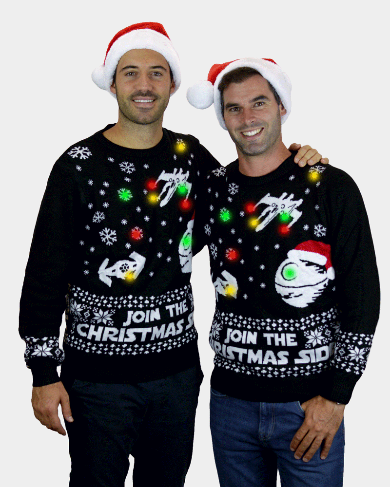 Mens Join the Christmas Side LED light-up Christmas Jumper