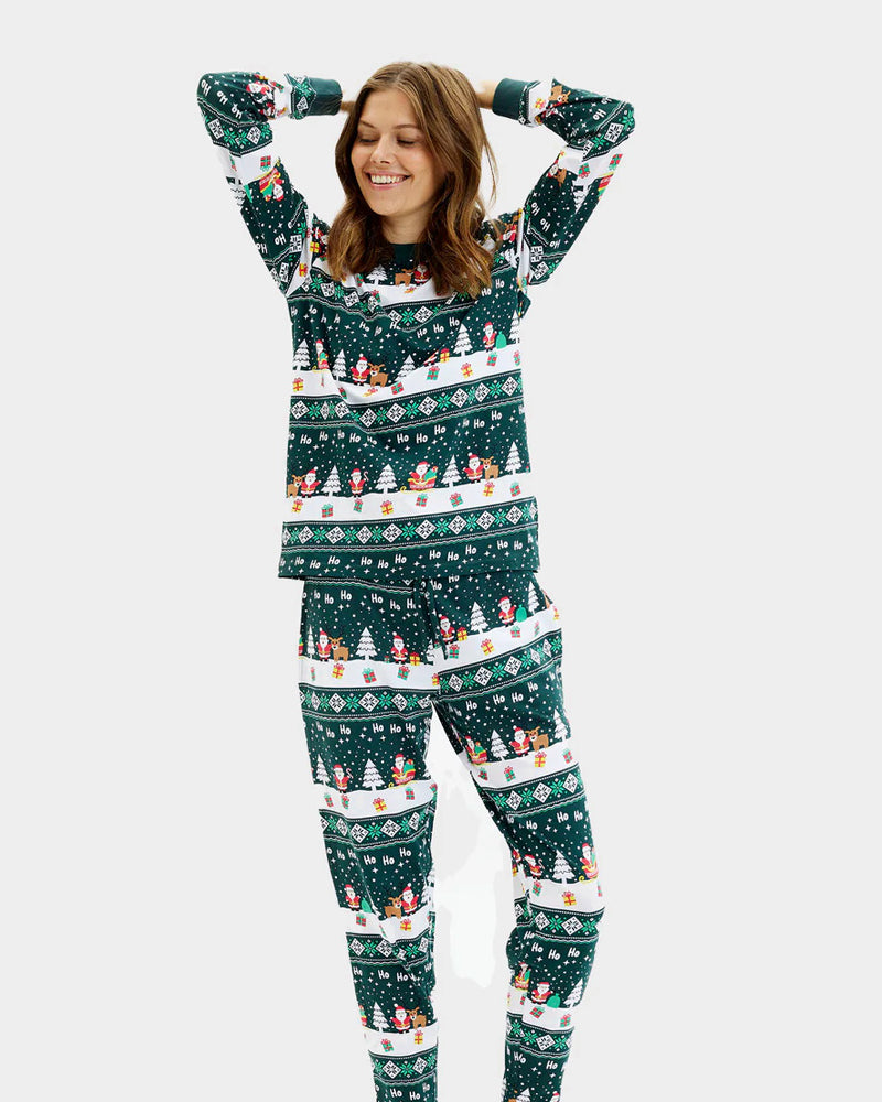 Jolly Green Christmas Pyjama for Family Women