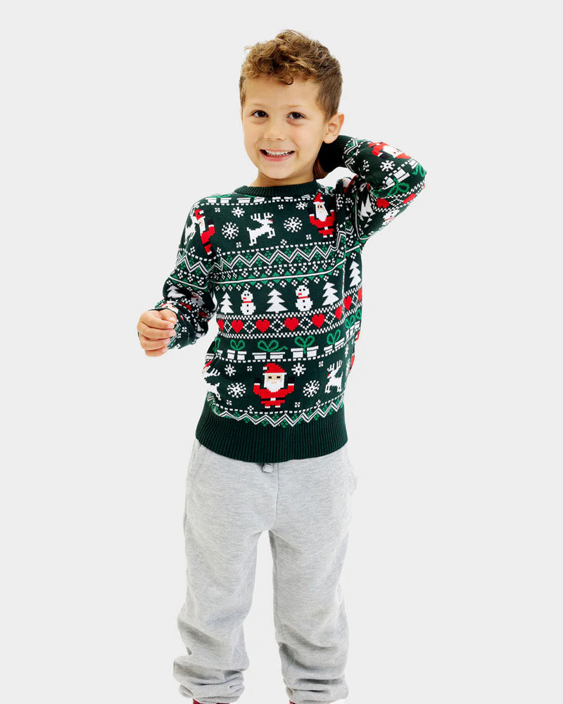 Jolly Green Organic Cotton Christmas Jumper Boys