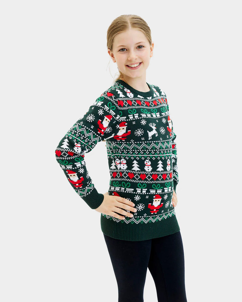 Jolly Green Organic Cotton Family Christmas Jumper girl