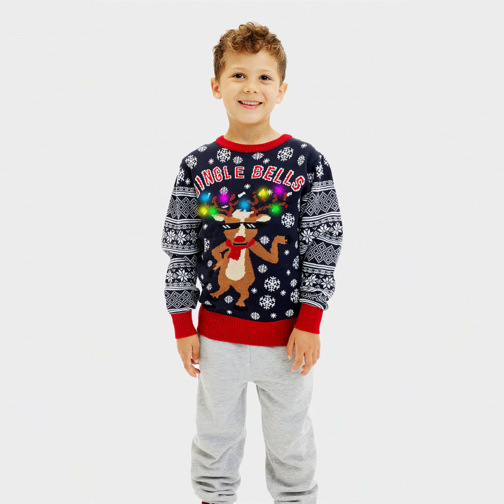 LED light-up Boys Bells Christmas Jumper Jingle