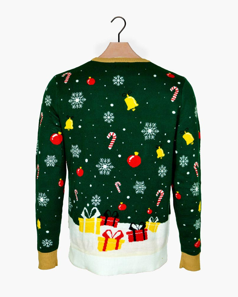 Santa Claus in a mess LED light-up Men's Christmas Jumper